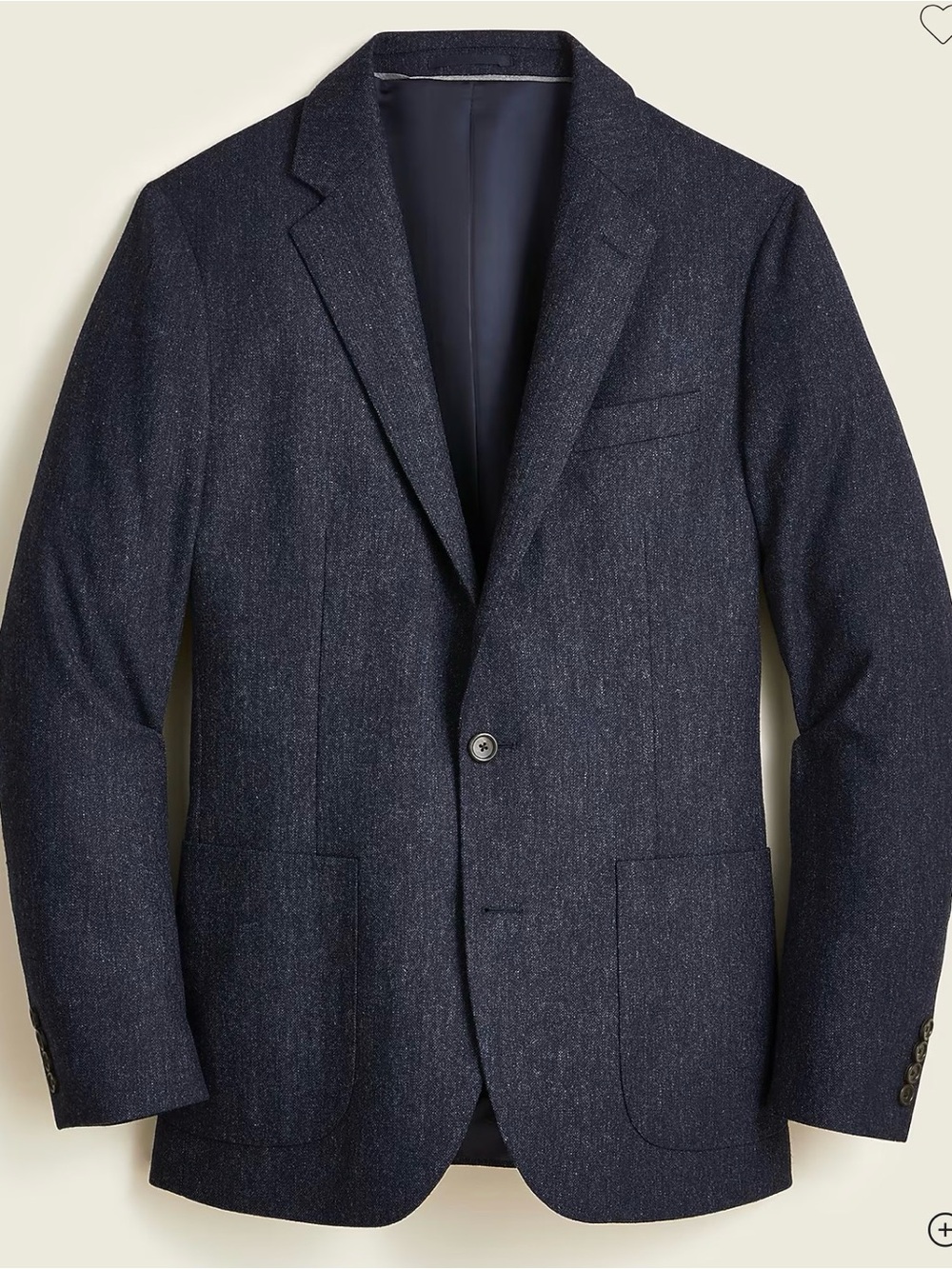 J. Crew Ludlow Men's 38S Blue Wool Sport Coat Blazer Slim Fit
